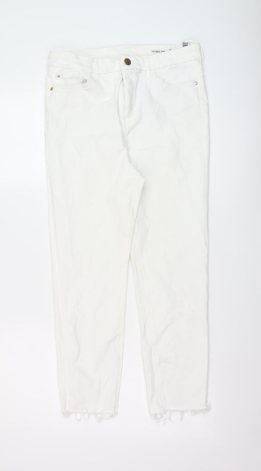 Womens UK Size 14 Marks and Spencer Regular Fit Skinny White Jeans