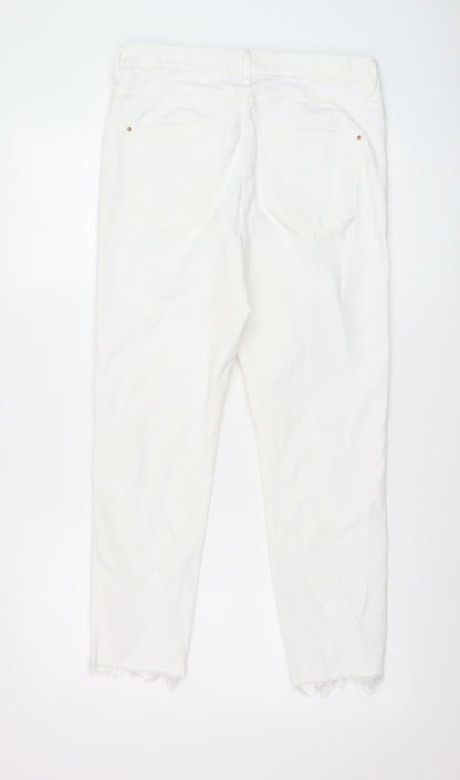 Womens UK Size 14 Marks and Spencer Regular Fit Skinny White Jeans