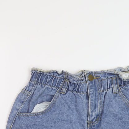 Nasty Gal Womens Blue Cotton Paperbag Shorts Size 6 L3 in Regular Button