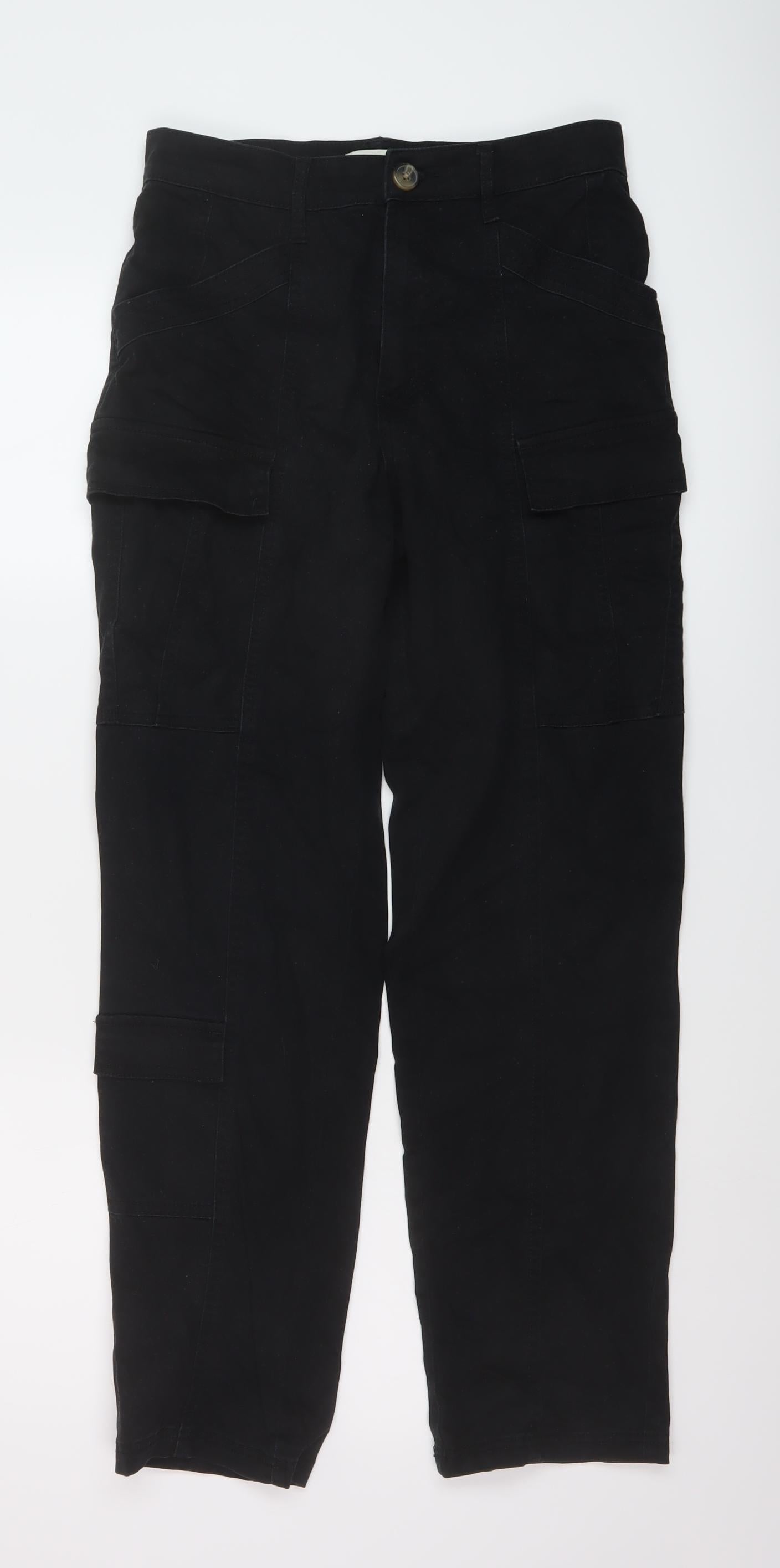 Womens UK Size 8 H&M Regular Fit  Black Trousers