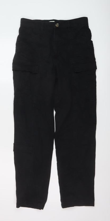 Womens UK Size 8 H&M Regular Fit  Black Trousers