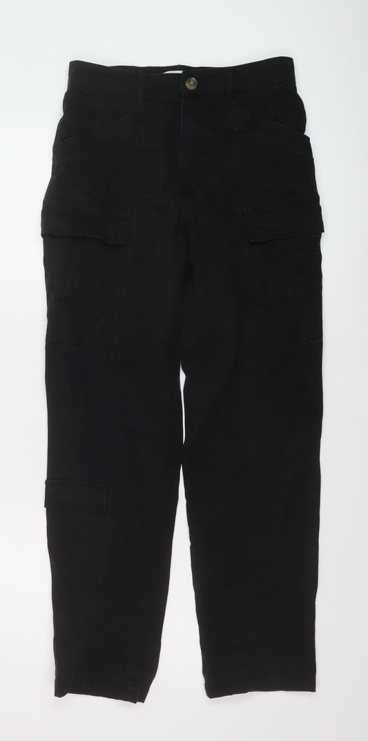 Womens UK Size 8 H&M Regular Fit  Black Trousers