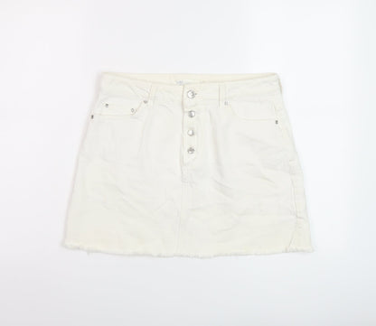 Womens UK Size S Zara Mini Denim Skirt