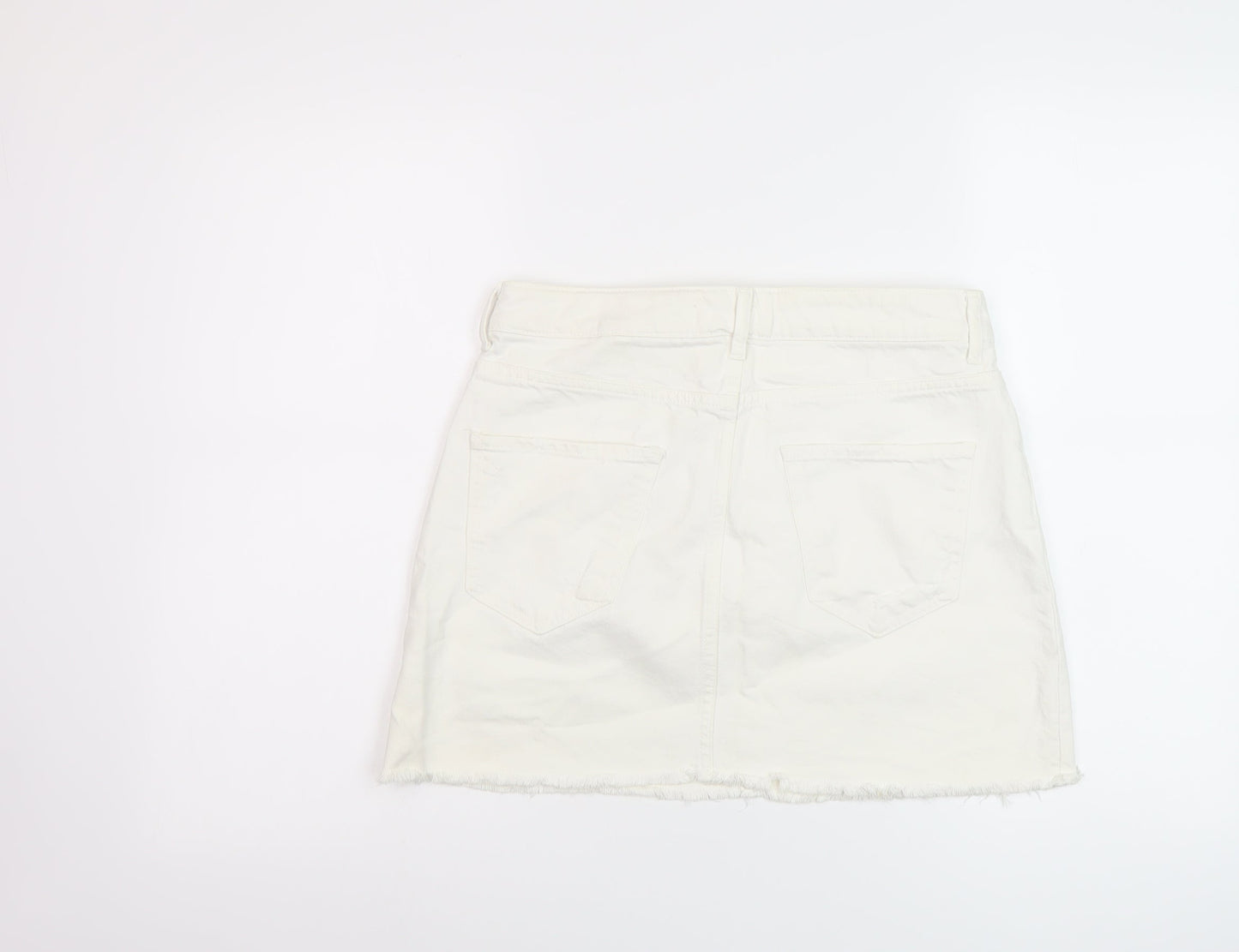 Womens UK Size S Zara Mini Denim Skirt
