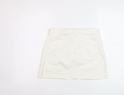 Womens UK Size S Zara Mini Denim Skirt