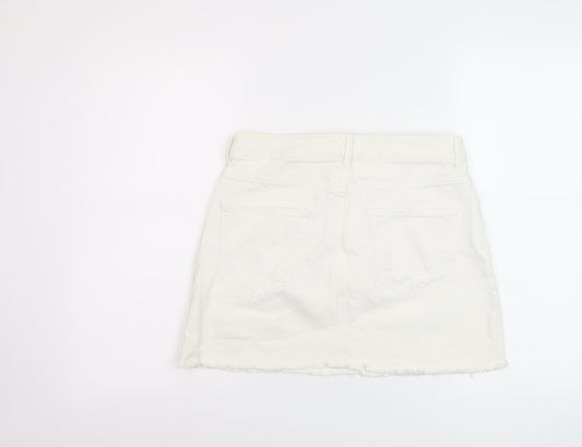 Womens UK Size S Zara Mini Denim Skirt
