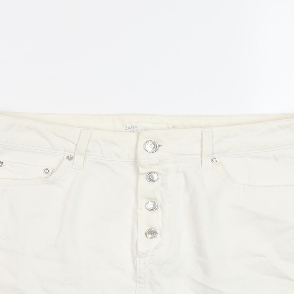 Womens UK Size S Zara Mini Denim Skirt