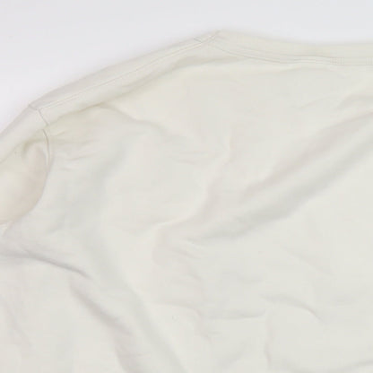 Zara Mens Ivory Cotton Pullover Sweatshirt Size L