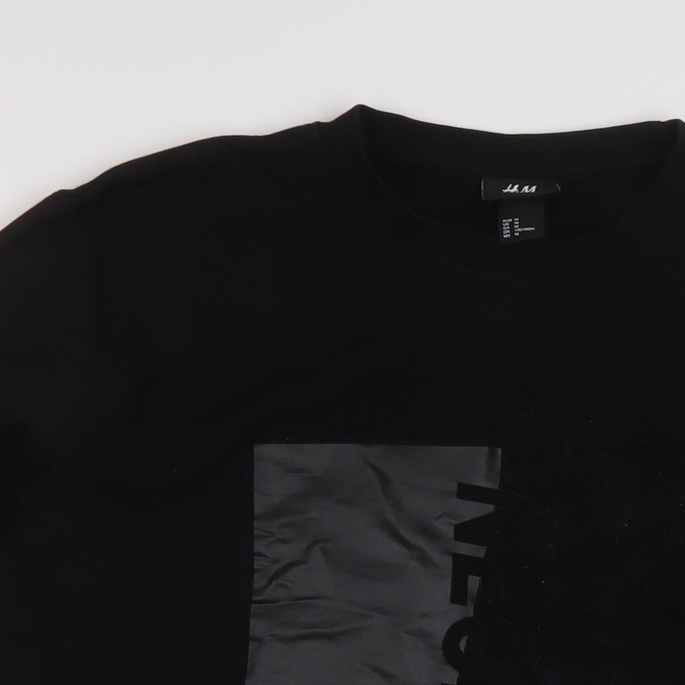 H&M Womens Black Cotton Pullover Sweatshirt Size M Pullover