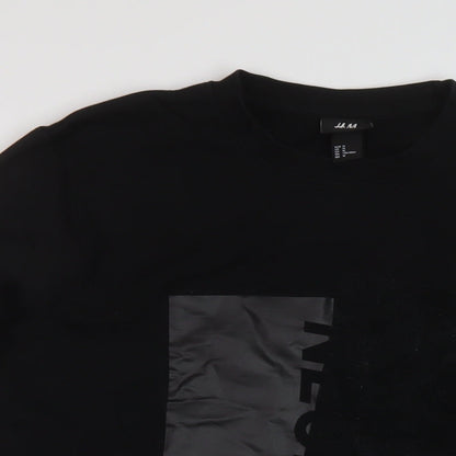 H&M Womens Black Cotton Pullover Sweatshirt Size M Pullover