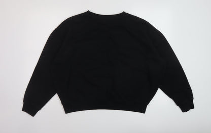 Lonsdale Womens Black Polyester Pullover Sweatshirt Size 14 Pullover