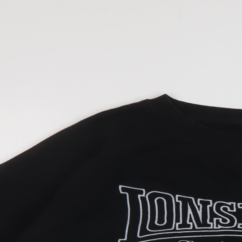 Lonsdale Womens Black Polyester Pullover Sweatshirt Size 14 Pullover