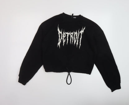 H&M Womens Black Cotton Pullover Sweatshirt Size XS Pullover