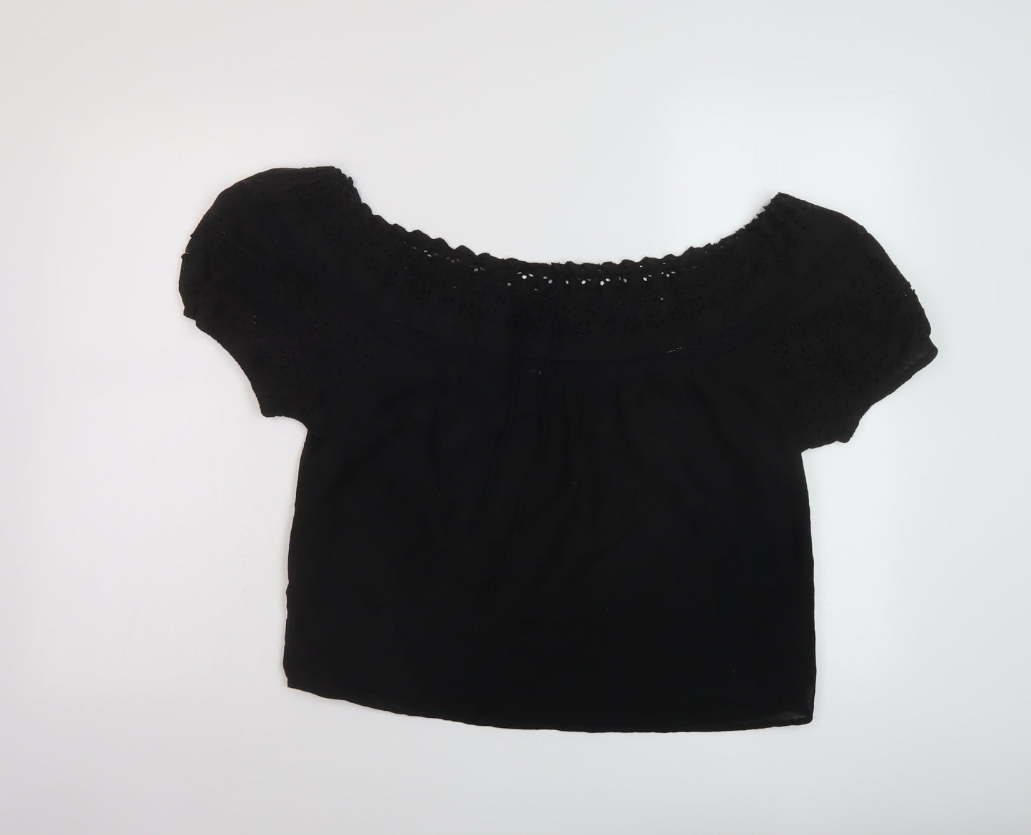 Womens UK Size 10 NEXT Black Basic Blouse
