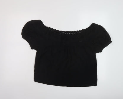 Womens UK Size 10 NEXT Black Basic Blouse