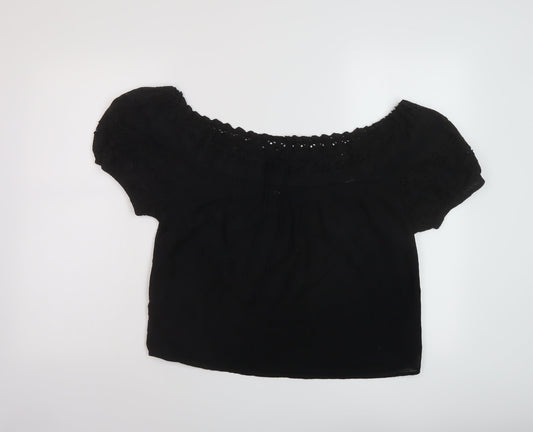 Womens UK Size 10 NEXT Black Basic Blouse