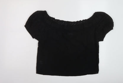 Womens UK Size 10 NEXT Black Basic Blouse