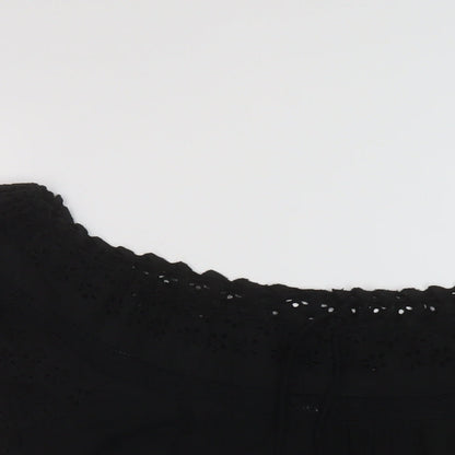 Womens UK Size 10 NEXT Black Basic Blouse