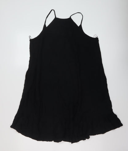 Marks and Spencer Womens Black Viscose A-Line Size 8 Square Neck Pullover