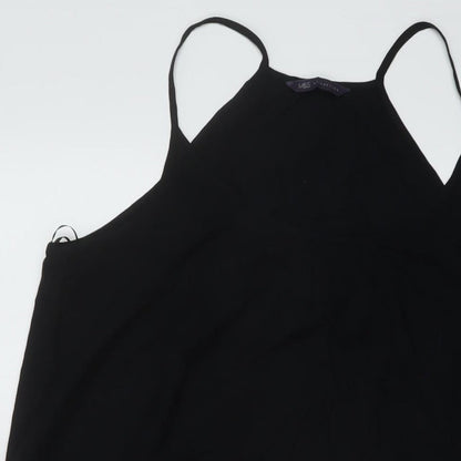Marks and Spencer Womens Black Viscose A-Line Size 8 Square Neck Pullover