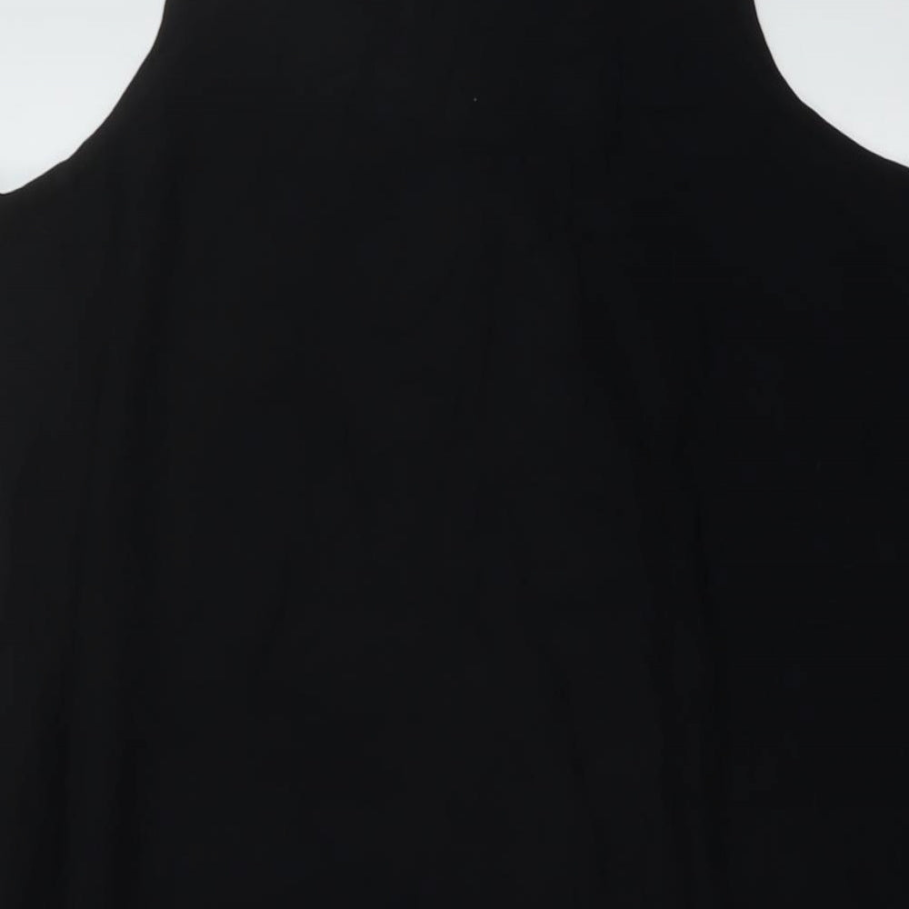 Marks and Spencer Womens Black Viscose A-Line Size 8 Square Neck Pullover