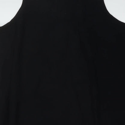 Marks and Spencer Womens Black Viscose A-Line Size 8 Square Neck Pullover