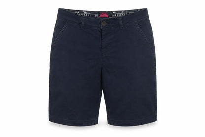 Suprdry Womens Blue Cotton Chino Shorts Size XS L10 in Regular Button