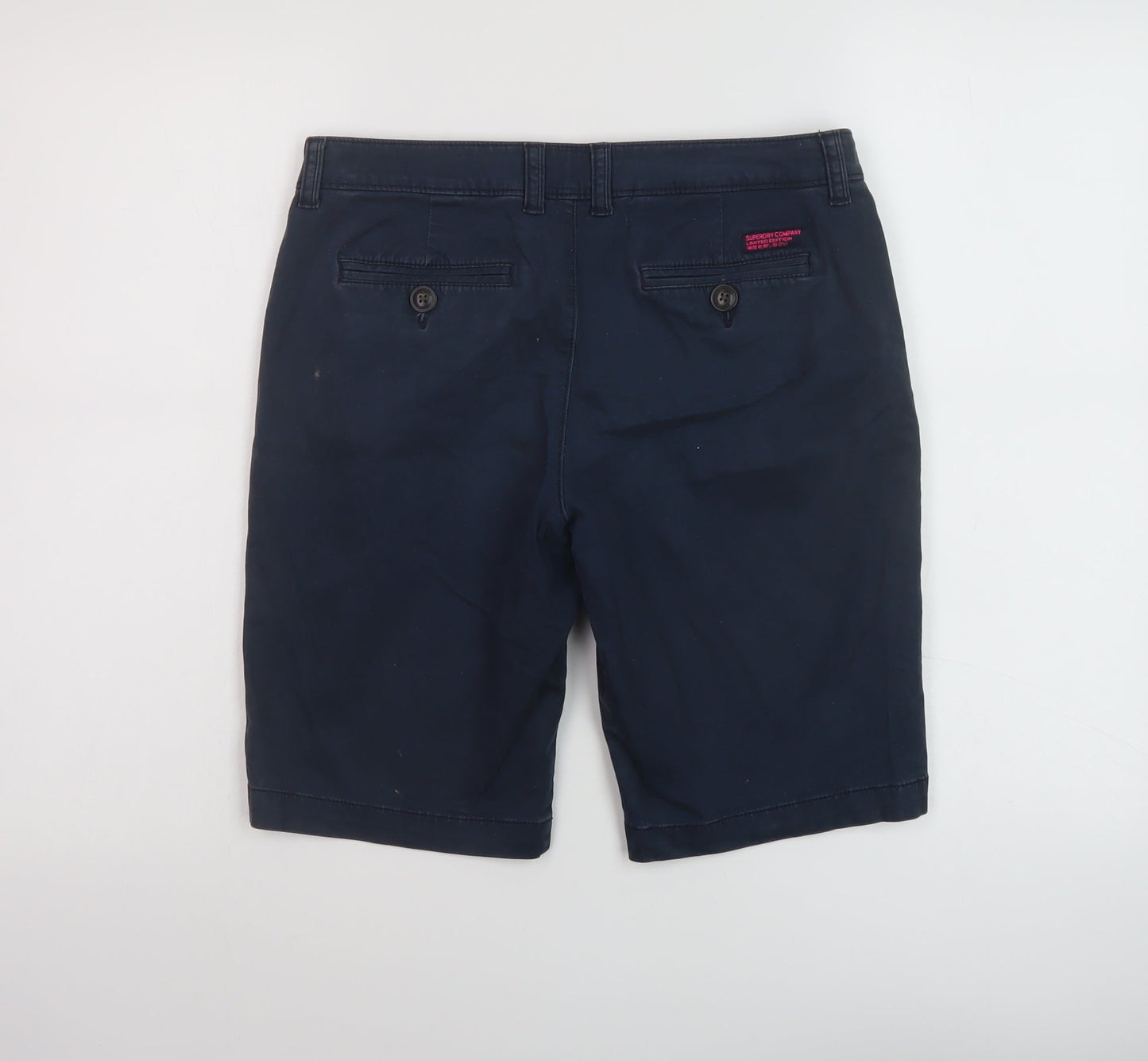 Suprdry Womens Blue Cotton Chino Shorts Size XS L10 in Regular Button