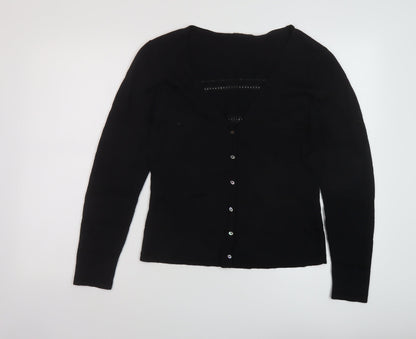Womens UK Size S Preview Black Cardigan Jumper