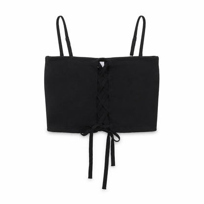 Womens UK Size M Bershka Black Cropped Tank