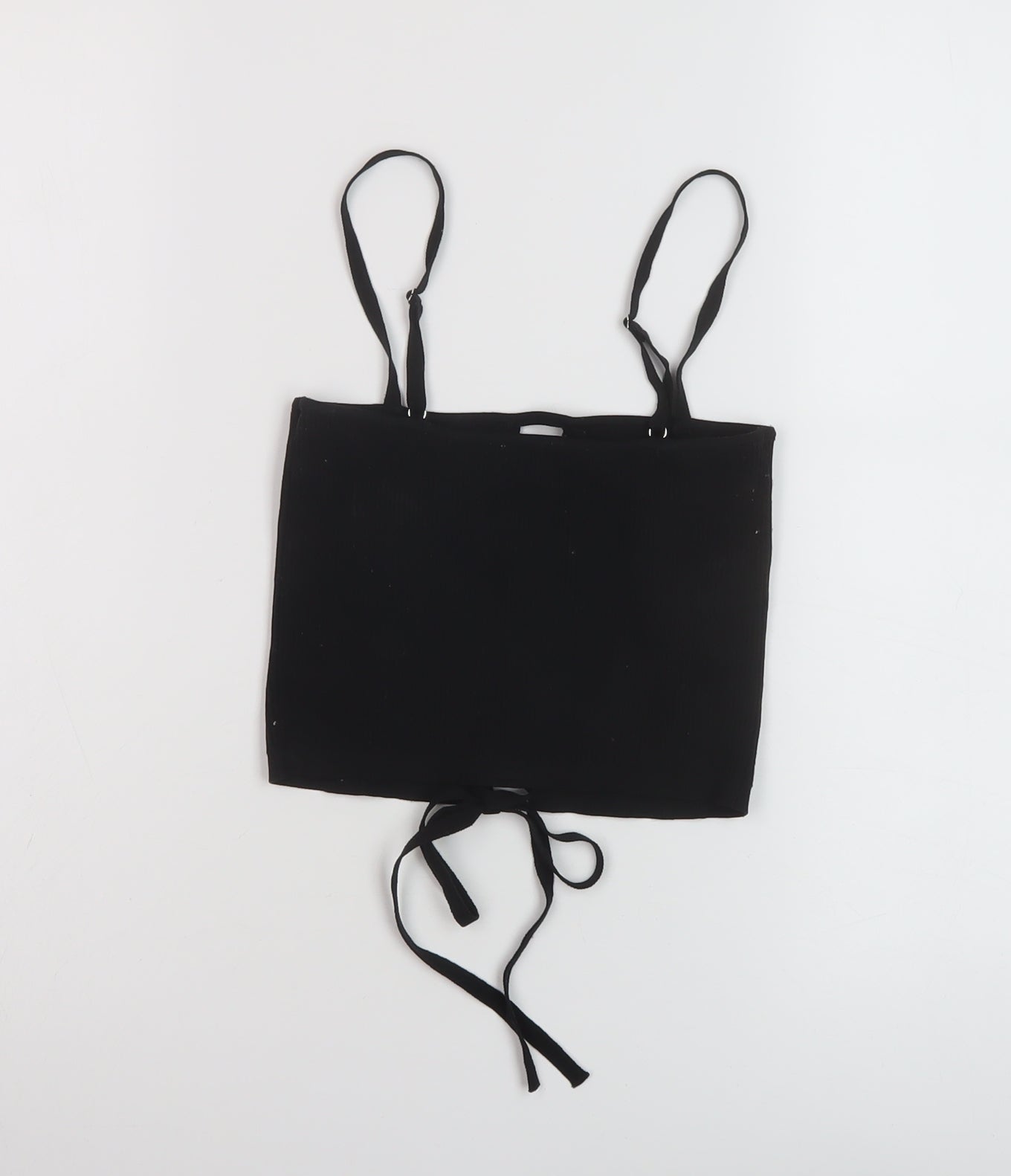 Womens UK Size M Bershka Black Cropped Tank