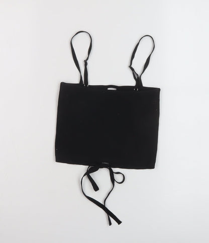 Womens UK Size M Bershka Black Cropped Tank