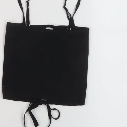 Womens UK Size M Bershka Black Cropped Tank