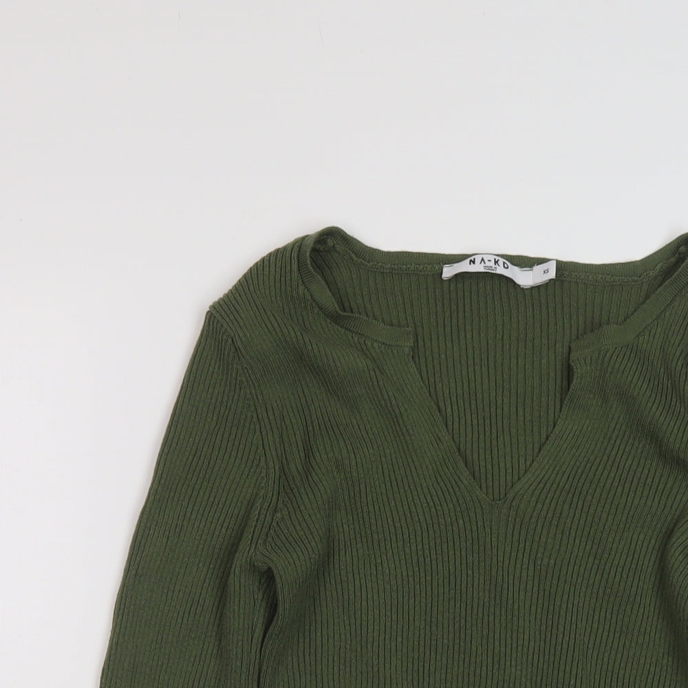 Womens UK Size XS NA-KD Green Pullover Jumper