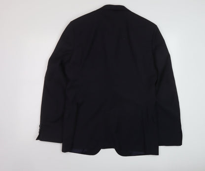Oscar Jacobson Mens Black Polyester Jacket Suit Jacket Size 42 Regular