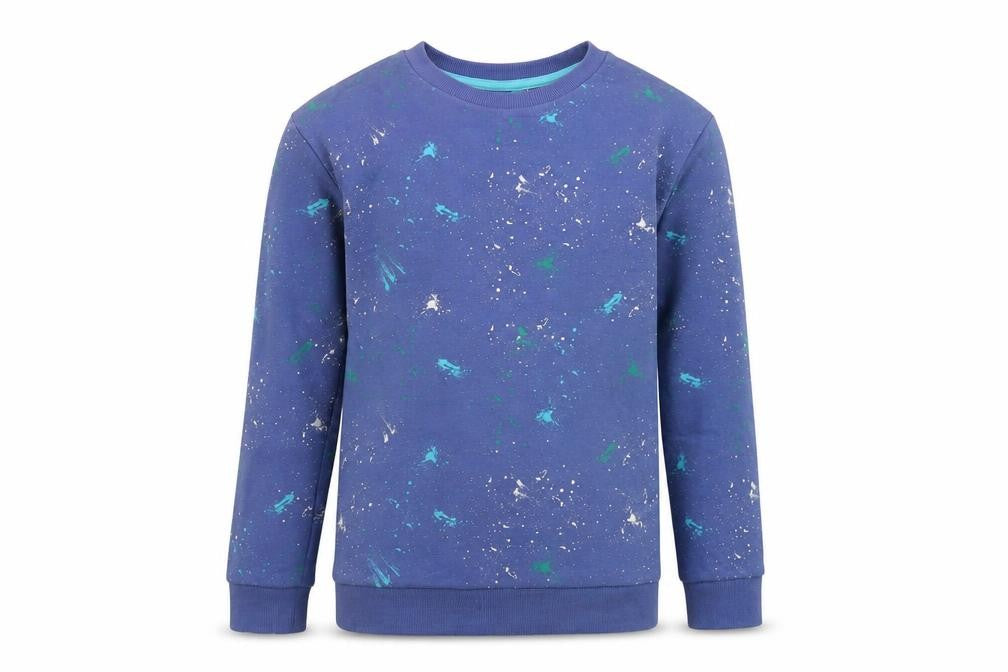 Marks and Spencer Boys Blue Geometric Cotton Pullover Sweatshirt Size 12-13 Years Pullover