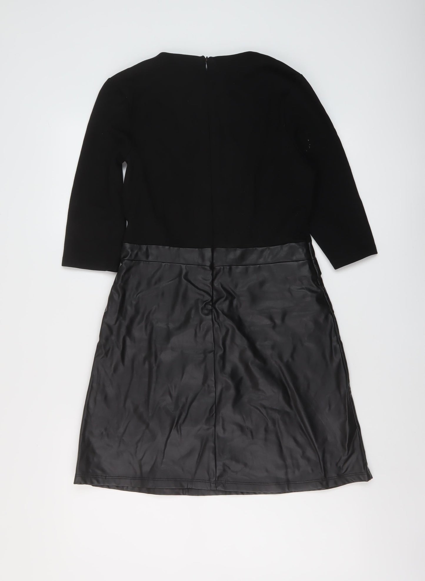 River Island Womens Black Viscose Mini Size 8 Round Neck Zip