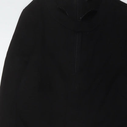 River Island Womens Black Viscose Mini Size 8 Round Neck Zip