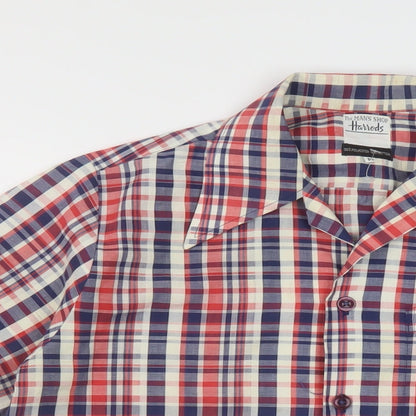 Horrds Mens Multicoloured Plaid Cotton Button-Up Size M Collared Button