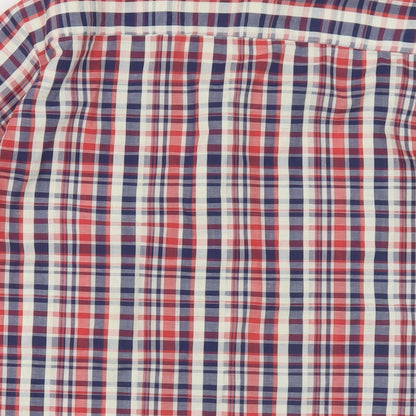 Horrds Mens Multicoloured Plaid Cotton Button-Up Size M Collared Button