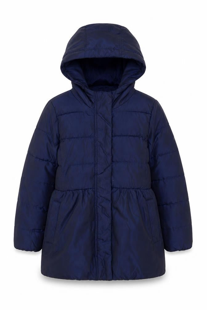 Front view of Gap girls’ blue jacket, size 6-7, years zip