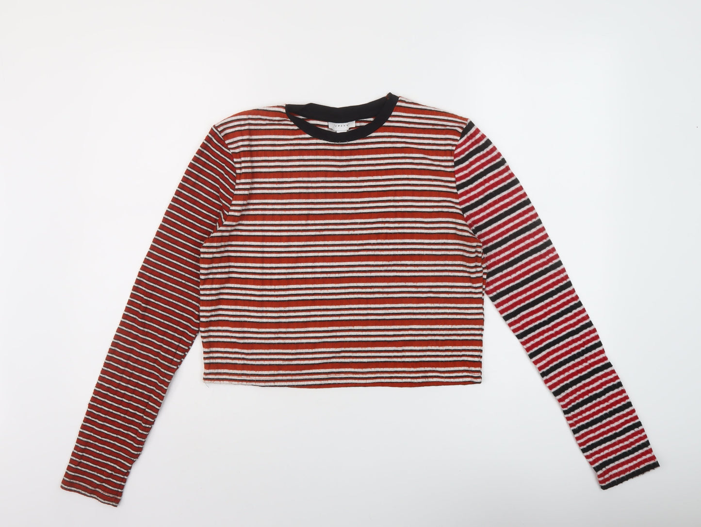 Womens UK Size 14 Topshop Multicoloured Cropped T-Shirt