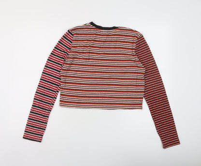 Womens UK Size 14 Topshop Multicoloured Cropped T-Shirt