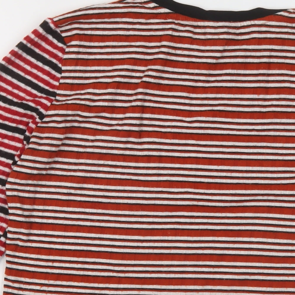 Womens UK Size 14 Topshop Multicoloured Cropped T-Shirt