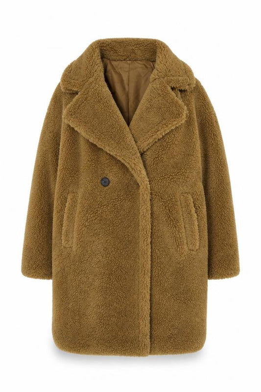 Womens UK Size 6 Boohoo Brown Overcoat