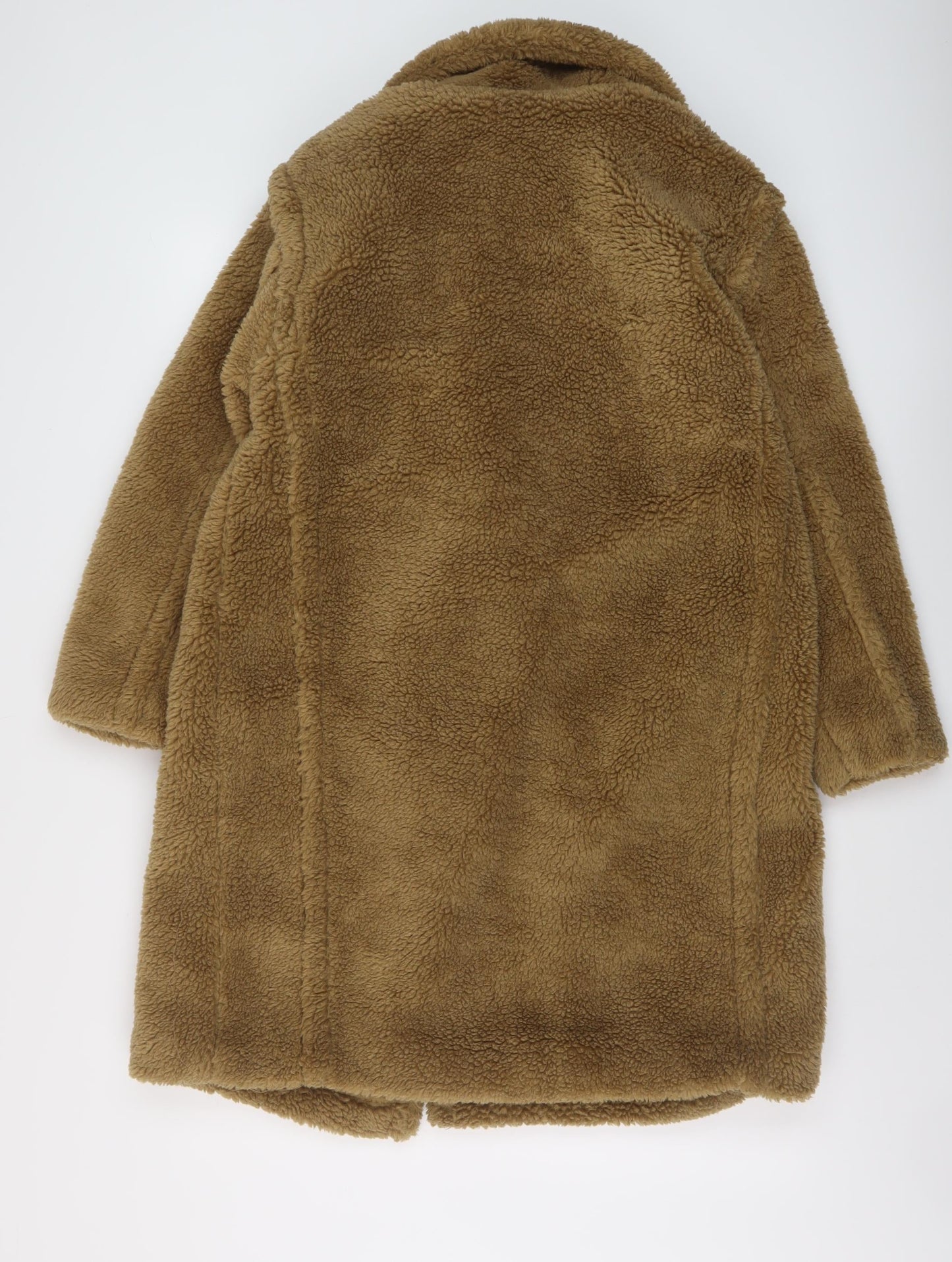 Boohoo Womens Brown Overcoat Coat Size 6 Button