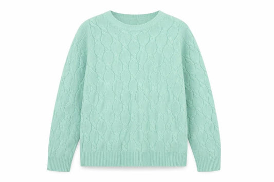 Forever 21 Womens Green Crew Neck Acrylic Pullover Jumper Size L