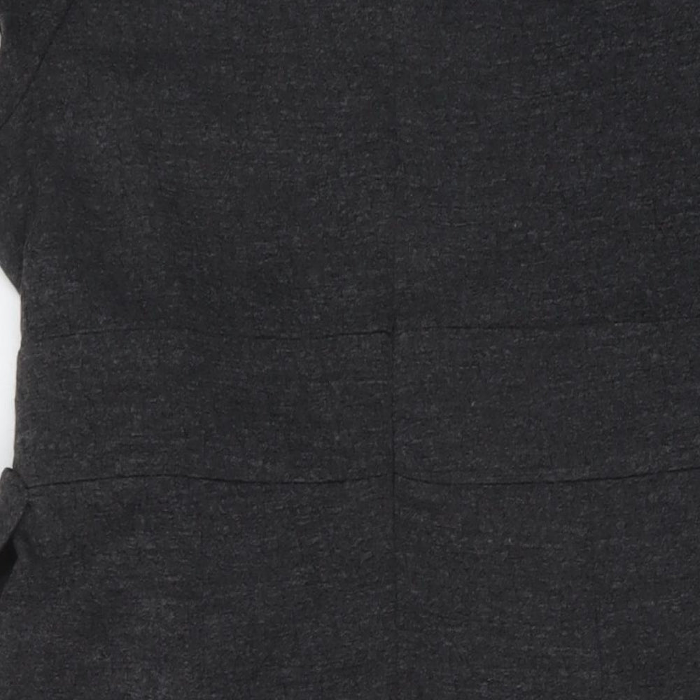 Per Una Womens Grey Acrylic A-Line Size 20 Round Neck Zip