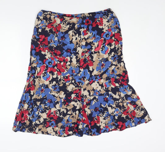Marks and Spencer Womens Multicoloured Floral Viscose Trumpet Skirt Size 14