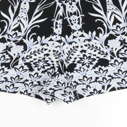 Missguided Womens Black Geometric Polyester Basic Shorts Size 8 Regular Zip